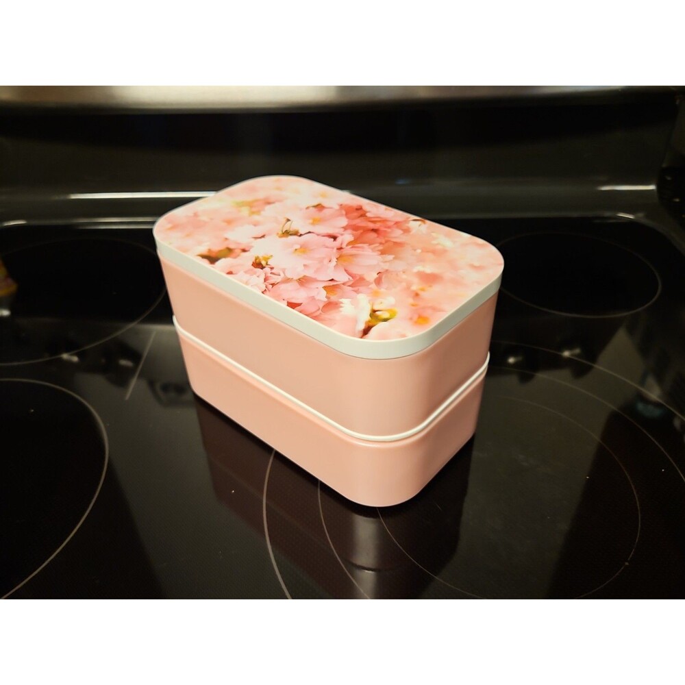 Sakura Cherry Blossoms Stainless Steel Double-Layer Bento Box Lunch Box